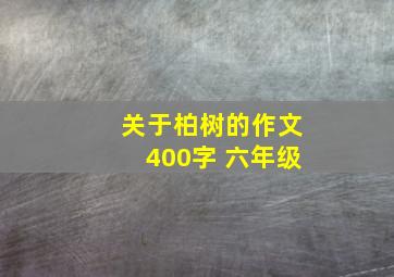 关于柏树的作文400字 六年级